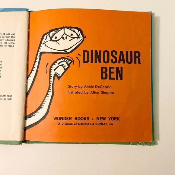 Vintage 1965 Dinosaur Ben An Early Start Preschool Reader Annie DeCaprio Book - Picture 8 of 16